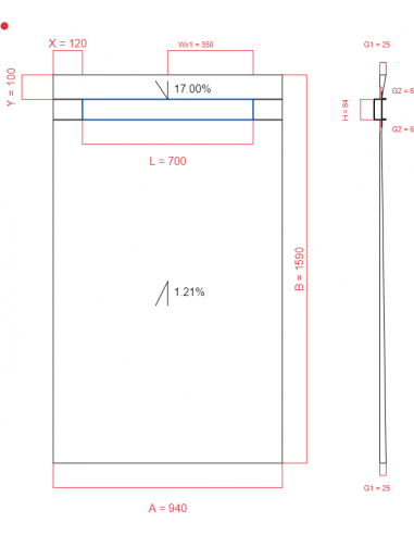 Showerlay Wiper 2 Way 940 X 1590 Mm. . . 