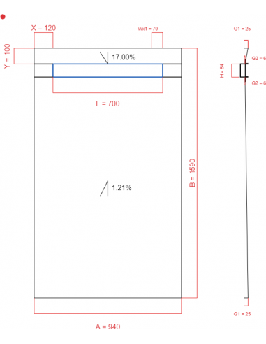 Showerlay Wiper 2 Way 940 X 1590 Mm. . . 