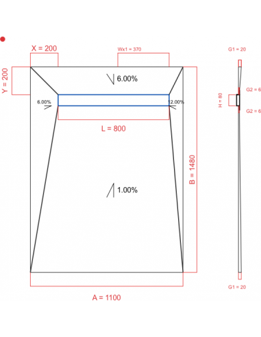 Showerbase Wiper 4 Way 1100 X 1480 Mm. . . 