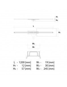 Technische tekening: Doucheregel Wiper INTENSI 316