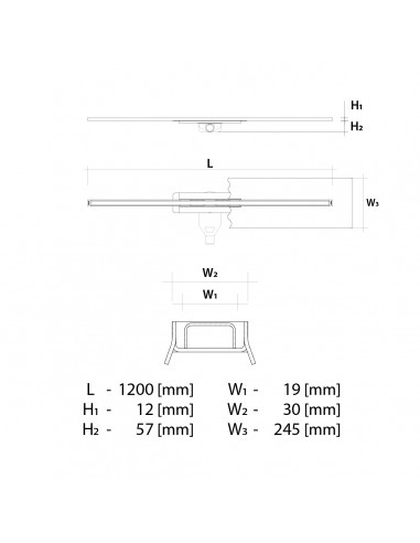 Technische tekening: Doucheregel Wiper INTENSI 316