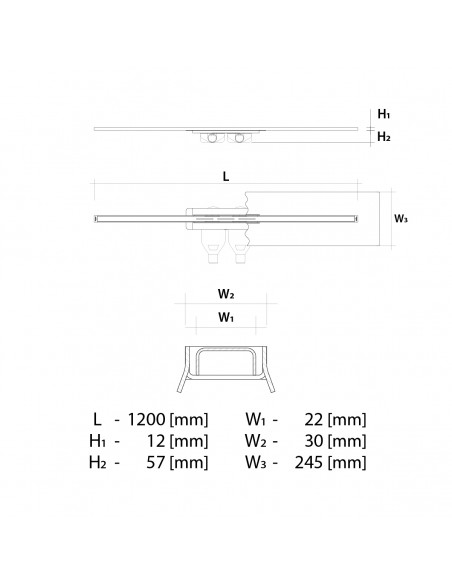 Technische Tekening: Doucheregel Wiper INTENSI 316