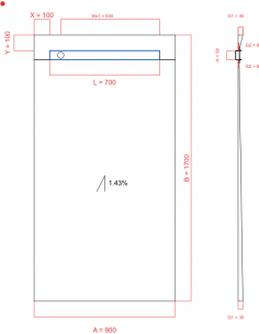 Showerlay Wiper 1 Way 900 X. . . 