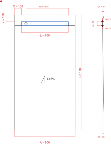 Showerlay Wiper 1 Way 900 X 1700 Mm. . . 