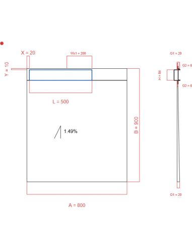 Showerlay Wiper 1 Way 800 X 900 Mm. . . 