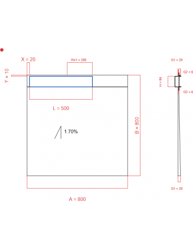 Showerlay Wiper 1 Way 800 X 800 Mm. . . 
