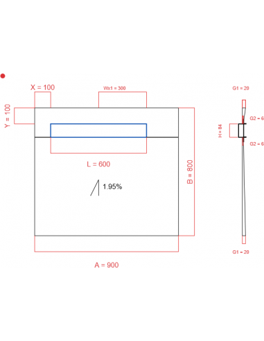 Showerlay Wiper 1 Way 900 X 800 Mm. . . 