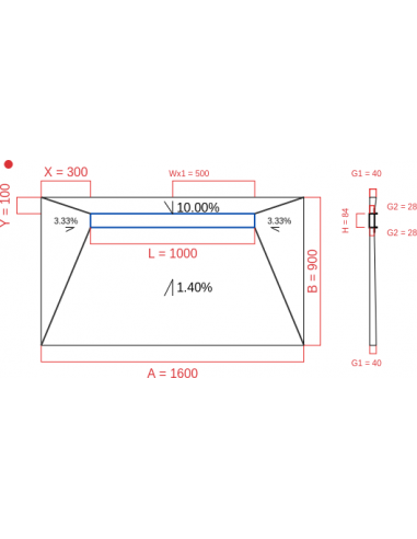 Showerlay Wiper 4 Way 1600 X 900 Mm. . . 