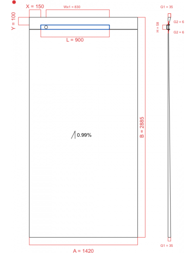 Showerlay Wiper 1 Way 1420 X 2885 Mm. . . 