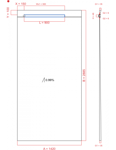 Showerlay Wiper 1 Way 1420 X 2885 Mm. . . 