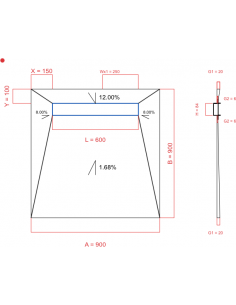 Showerbase Wiper 4 Way 900. . . 
