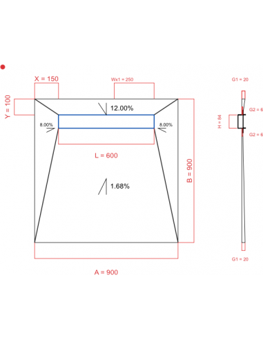 Showerbase Wiper 4 Way 900 X 900 Mm. . . 