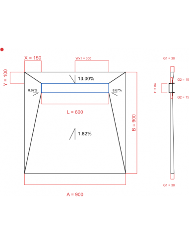Showerbase Wiper 4 Way 900 X 900 Mm. . . 