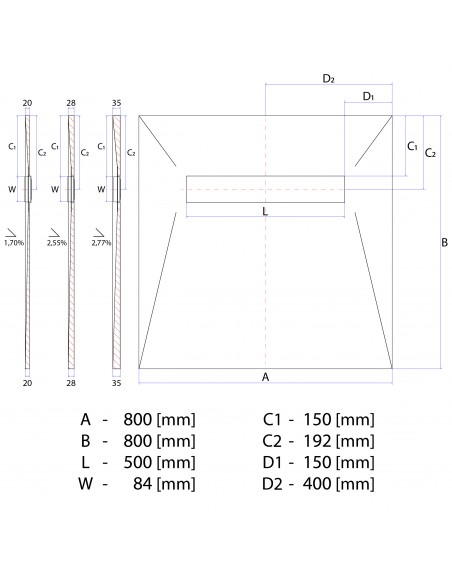 Wiper - Douchebak - 800 - X - 800 - Mm - Douchegoot - Type - Tivano