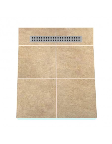 Voorbeeld Van Een Doucheplaat Betegeld Met Grote Tegels