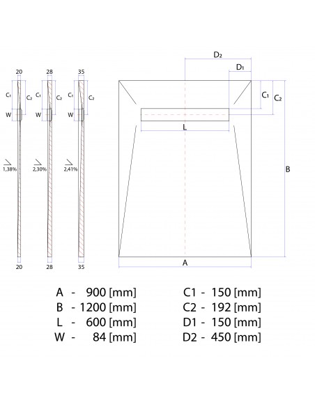 Wiper - Douchebak - 900 - X - 1200 - Mm - Douchegoot - Type - Zonda