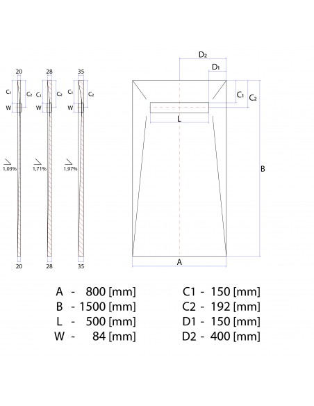 Wiper - Douchebak - 800 - X - 1500 - Mm - Douchegoot - Type - Zonda