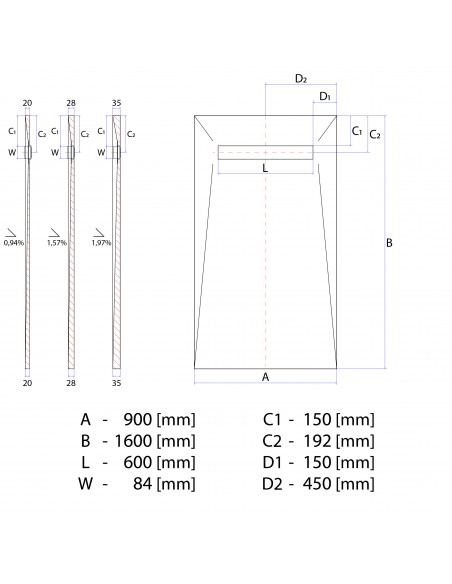 Wiper - Douchebak - 900 - X - 1600 - Mm - Douchegoot - Type - Mistral