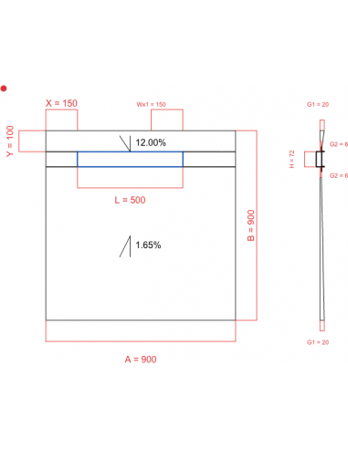 Showerlay Wiper 2 Way 900 X 900 Mm. . . 