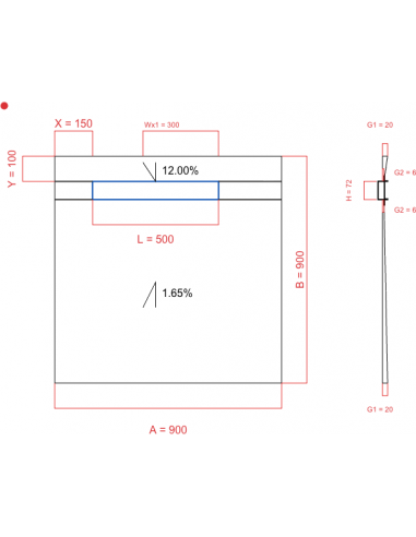 Showerlay Wiper 2 Way 900 X 900 Mm. . . 