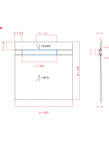 Showerlay Wiper 2 Way 830 X 830 Mm. . . 