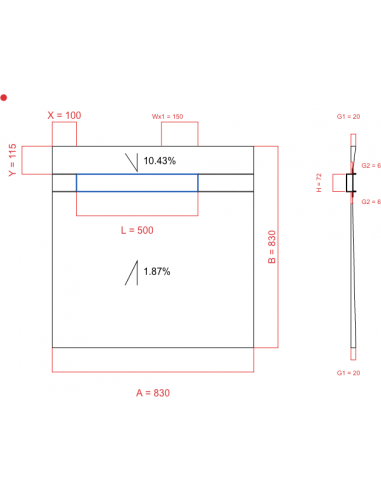 Showerlay Wiper 2 Way 830 X 830 Mm. . . 