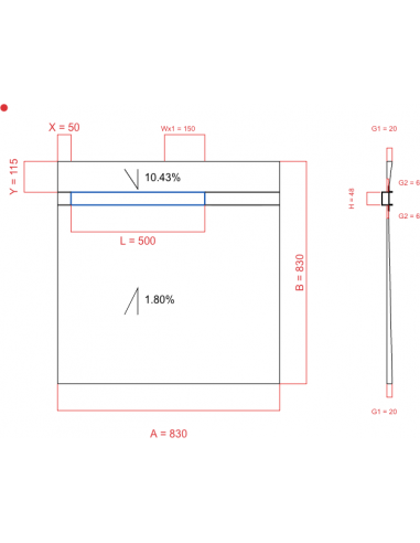 Showerlay Wiper 2 Way 830 X 830 Mm. . . 