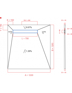 Showerlay Wiper 4 Way 1220. . . 
