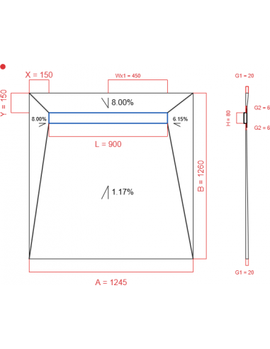 Showerlay Wiper 4 Way 1245 X 1260 Mm. . . 
