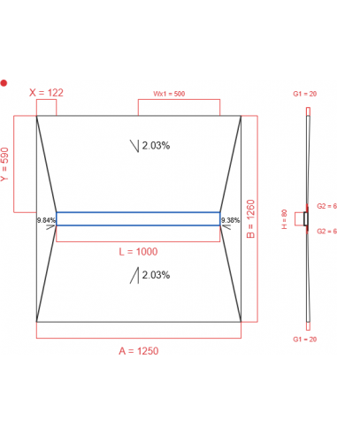 Showerlay Wiper 4 Way 1250 X 1260 Mm. . . 