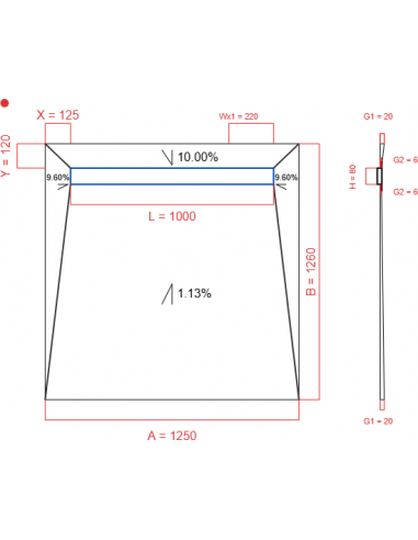 Showerlay Wiper 4 Way 1250 X 1260 Mm. . . 
