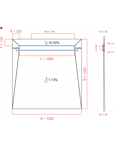 Showerlay Wiper 4 Way 1250 X 1260 Mm. . . 