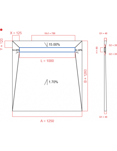 Showerlay Wiper 4 Way 1250 X 1260 Mm. . . 
