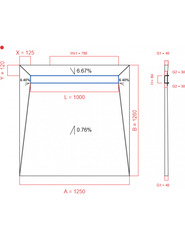 Showerlay Wiper 4 Way 1250 X 1260 Mm. . . 